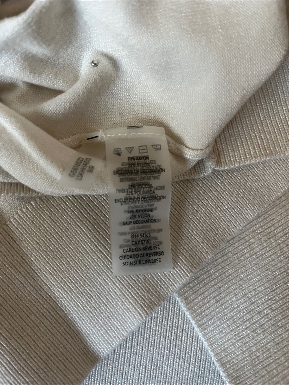 Karl Lagerfeld Ivory Pearl-Embellished Sleeveless Knit Top - Picture 5 of 5